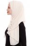 Yara - Hijab Crepe Pratique One-Piece Beige Clair
