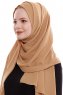 Yara - Hijab Crepe Pratique One-Piece Caramel Clair