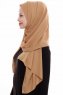 Yara - Hijab Crepe Pratique One-Piece Caramel Clair