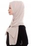 Yara - Hijab Crepe Pratique One-Piece Taupe Clair