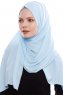 Yara - Hijab Crepe Pratique One-Piece Bleu Clair