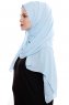 Yara - Hijab Crepe Pratique One-Piece Bleu Clair