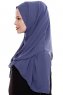 Yara - Hijab Crepe Pratique One-Piece Royal Blue