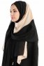 Yelda Svart & Creme Chiffon Hijab Sjal Madame Polo 130035-2