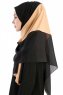 Yelda Svart & Senapsgul Chiffon Hijab Sjal Madame Polo 130035-3