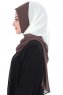 Ylva - Hijab Chiffon Pratique Marron & Crème