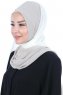 Ylva - Hijab Chiffon Pratique Crème & Taupe