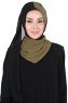 Ylva - Hijab Chiffon Pratique Kaki & Noir
