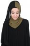 Ylva - Hijab Chiffon Pratique Kaki & Noir