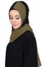 Ylva - Hijab Chiffon Pratique Kaki & Noir