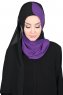 Ylva - Hijab Chiffon Pratique Violet & Noir