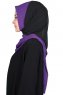 Ylva - Hijab Chiffon Pratique Violet & Noir