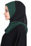 Ylva - Hijab Chiffon Pratique Vert Foncé & Noir