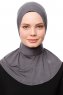 Zeliha - Hijab Pratique Viscose Gris Foncé