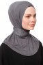 Zeliha - Hijab Pratique Viscose Gris Foncé