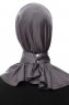 Zeliha - Hijab Pratique Viscose Gris Foncé