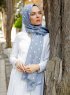 Zinera - Hijab à Motifs Gris - Sal Evi