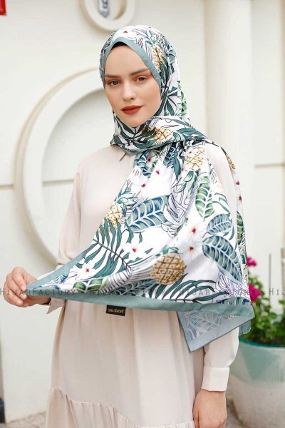 Hijab Twill à Motifs Ananas - Sal Evi