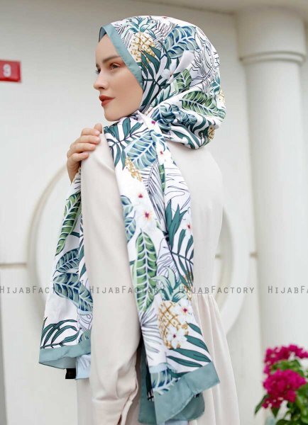 Hijab Twill à Motifs Ananas - Sal Evi