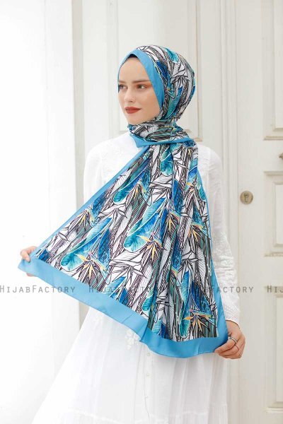 Hijab Twill à Motifs Lis - Sal Evi