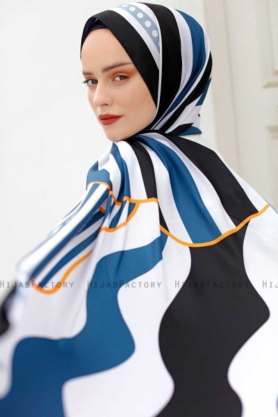 Hijab Twill à Motifs Océan - Sal Evi