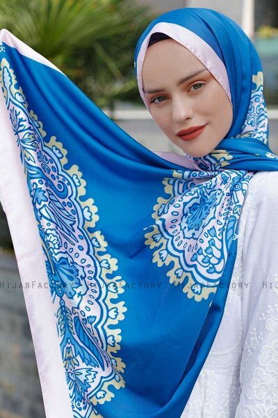 Hijab Twill à Motifs Blue Dream - Sal Evi