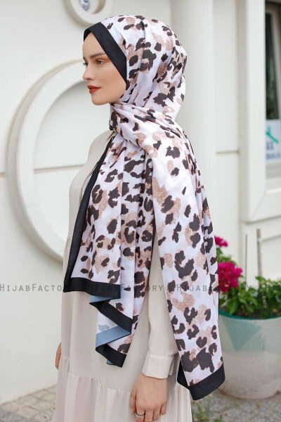 Hijab Twill à Motifs Leopard - Sal Evi