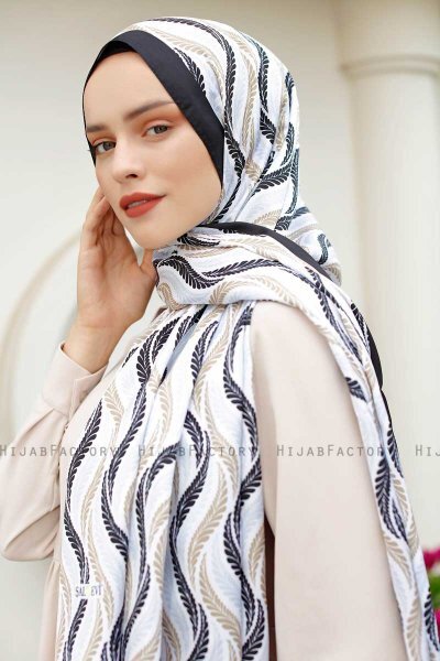 Hijab Twill à Motifs Vagues - Sal Evi