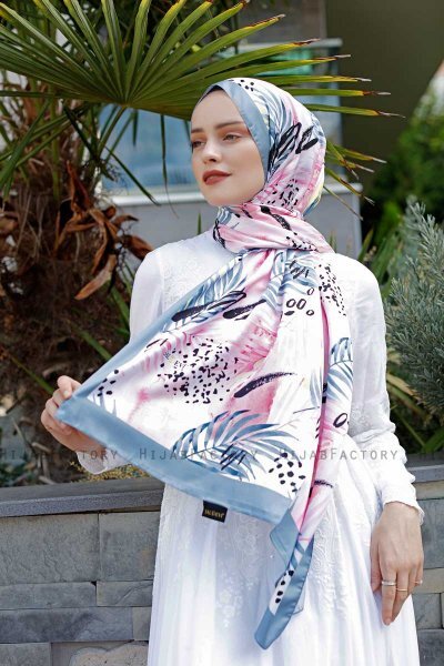 Hijab Twill à Motifs Pink Breeze - Sal Evi