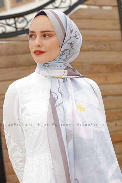 Hijab Twill à Motifs Daisy - Sal Evi