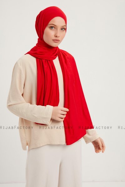 Sibel - Hijab Jersey Rouge