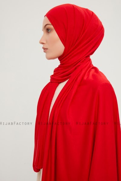 Sibel - Hijab Jersey Rouge