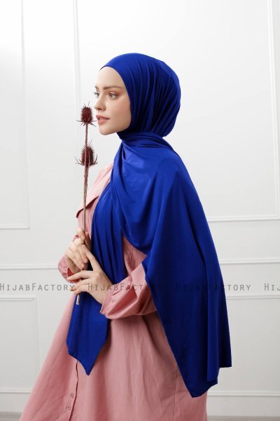 Sibel - Hijab Jersey Bleu