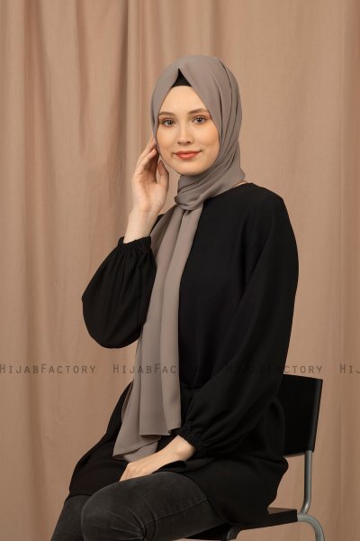 Yildiz - Hijab Crepe Chiffon Sand Foncé