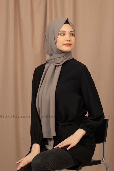 Yildiz - Hijab Crepe Chiffon Sand Foncé