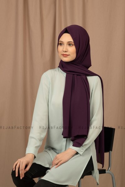 Yildiz - Hijab Crepe Chiffon Aubergine