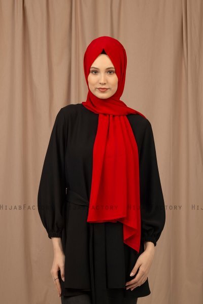 Yildiz - Hijab Crepe Chiffon Rouge