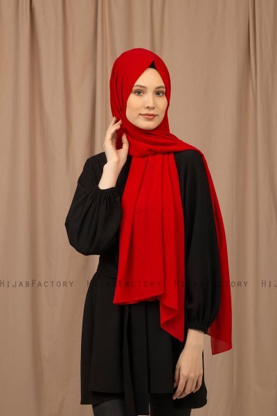 Yildiz - Hijab Crepe Chiffon Rouge