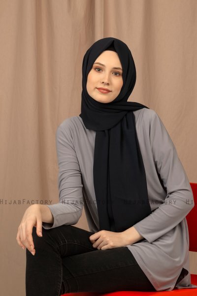 Yildiz - Hijab Crepe Chiffon Bleu Marin Foncé