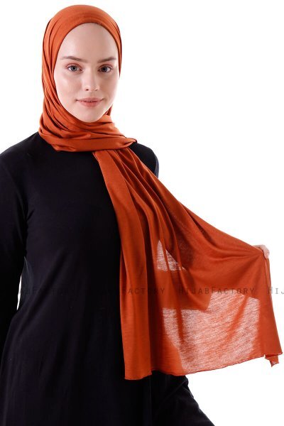 Seda - Hijab Jersey Rouge Brique - Ecardin