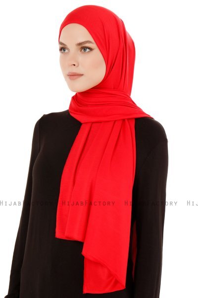 Melek - Hijab Jersey Premium Rouge - Ecardin