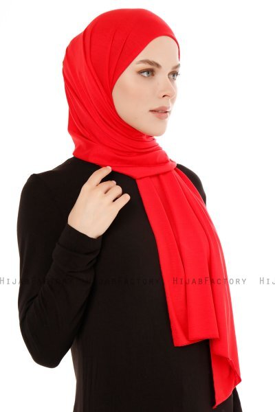 Melek - Hijab Jersey Premium Rouge - Ecardin