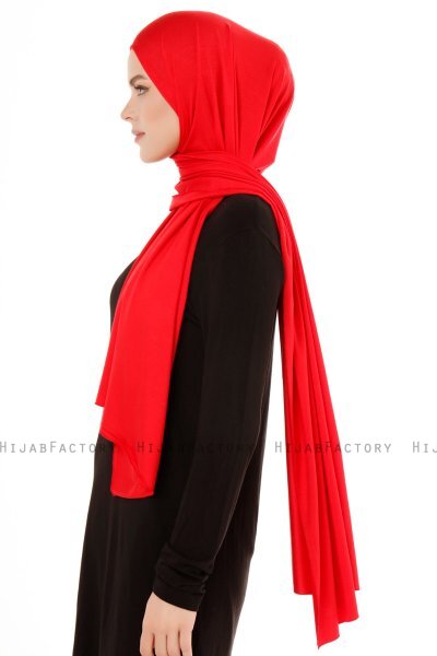 Melek - Hijab Jersey Premium Rouge - Ecardin