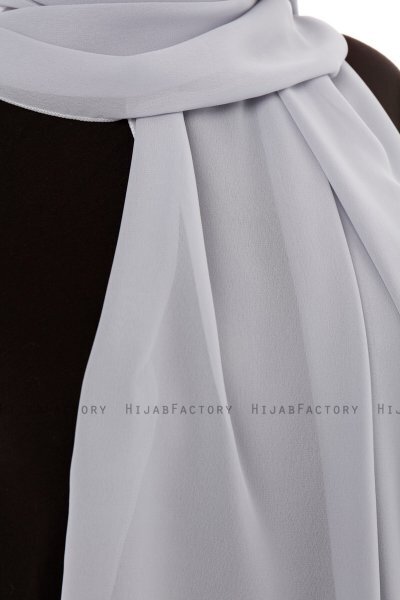 Derya - Hijab Pratique Chiffon Gris Clair