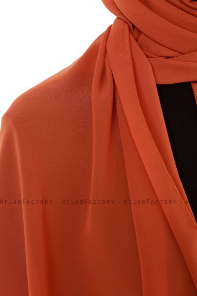 Derya - Hijab Pratique Chiffon Rouge Brique