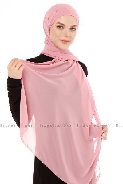 Derya - Hijab Pratique Chiffon Rose Foncé