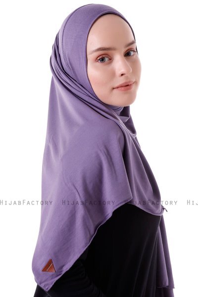 Hanfendy - Hijab Pratique One-Piece Violet Foncé