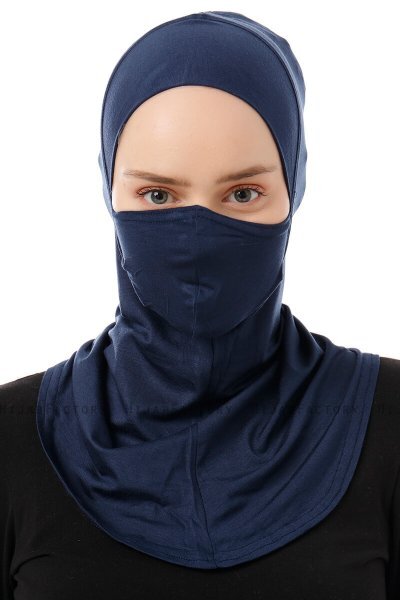 Damla - Bonnet Masque Ninja Hijab Bleu Marin