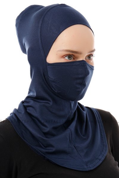 Damla - Bonnet Masque Ninja Hijab Bleu Marin