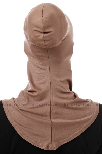 Damla - Bonnet Masque Ninja Hijab Taupe Foncé